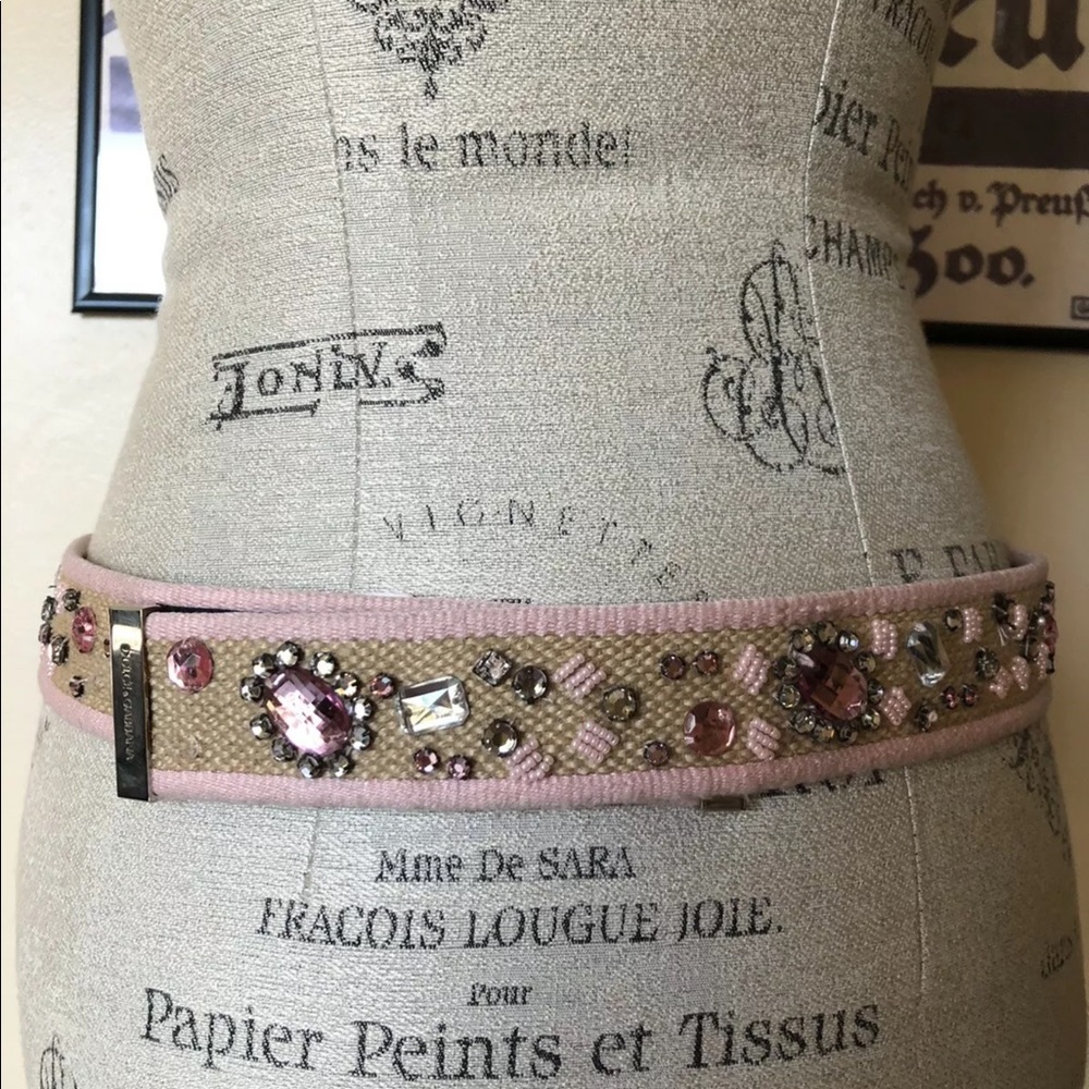Dolce & Gabbana pink rhinestone crystal belt